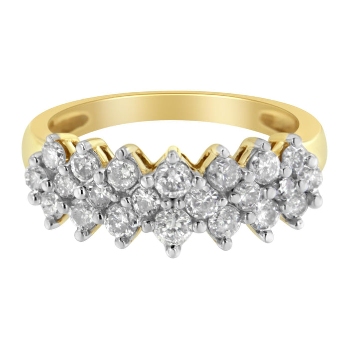 Anillo con diamantes redondos de 1 ct. p.t. en oro amarillo de 10K, color J-K, claridad I1-I2, foto 5