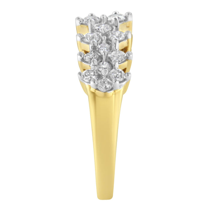 Anillo con diamantes redondos de 1 ct. p.t. en oro amarillo de 10K, color J-K, claridad I1-I2, foto 6