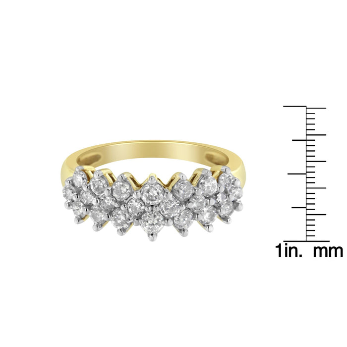 Anillo con diamantes redondos de 1 ct. p.t. en oro amarillo de 10K, color J-K, claridad I1-I2, foto 7