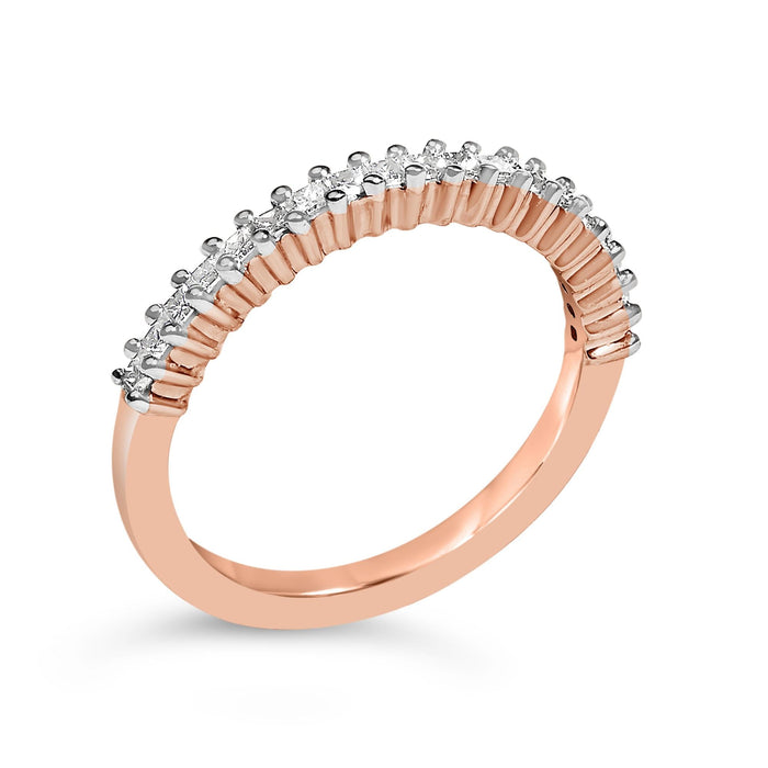 Anillo de banda con diamantes de 1/3 ct. p.t. en plata de ley bañada en oro rosa de 10K, foto 4