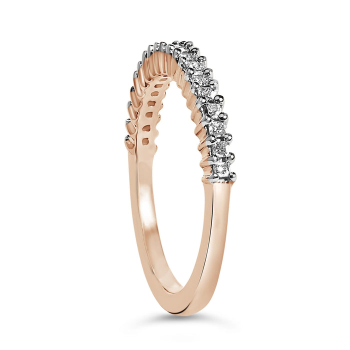 Anillo de banda con diamantes de 1/3 ct. p.t. en plata de ley bañada en oro rosa de 10K, foto 5