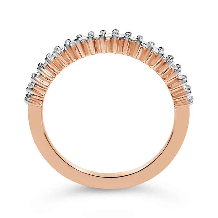 Anillo de banda con diamantes de 1/3 ct. p.t. en plata de ley bañada en oro rosa de 10K, foto 6