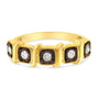 Anillo de banda Miracle-Set con 5 diamantes de 1/4 ct. p.t. en plata de ley con baño flash de oro amarillo de 10K, color J-K, claridad I2-I3, foto 4