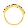 Anillo de banda Miracle-Set con 5 diamantes de 1/4 ct. p.t. en plata de ley con baño flash de oro amarillo de 10K, color J-K, claridad I2-I3, foto 2