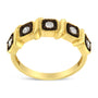 Anillo de banda Miracle-Set con 5 diamantes de 1/4 ct. p.t. en plata de ley con baño flash de oro amarillo de 10K, color J-K, claridad I2-I3, foto 1