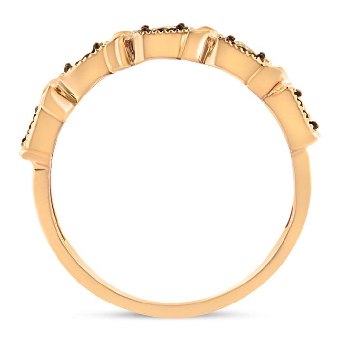 1/4 Ct. T.W. Miracle-Set Diamond 5-Stone Band Ring in 10K Rose Gold-Flashed Sterling Silver, photo 5