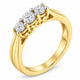 Anillo de tres piedras con diamantes de 0.50 ct. p.t. en oro amarillo de 10K, foto 1