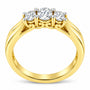 Anillo de tres piedras con diamantes de 0.50 ct. p.t. en oro amarillo de 10K, foto 4