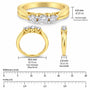 Anillo de tres piedras con diamantes de 0.50 ct. p.t. en oro amarillo de 10K, foto 7