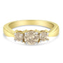 Anillo de banda de tres piedras con diamantes de 1 ct. p.t. en oro amarillo de 10K, color J-K, claridad I2-I3, foto 1