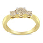 Anillo de banda de tres piedras con diamantes de 1 ct. p.t. en oro amarillo de 10K, color J-K, claridad I2-I3, foto 4