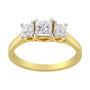 Anillo de banda de tres piedras con diamantes talla princesa de 1 ct. p.t. en oro amarillo de 10K, color J-K, claridad I1-I2, foto 2