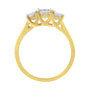 Anillo de banda de tres piedras con diamantes talla princesa de 1 ct. p.t. en oro amarillo de 10K, color J-K, claridad I1-I2, foto 5