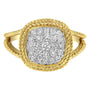 1/2 Ct. T.W. Diamond Square Cushion Cluster Split Shank Cocktail Ring in 10K Yellow Gold-Plated Sterling Silver, photo 5
