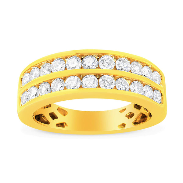 1 Ct. T.W. Two-Row Diamond Band Ring in 10K Yellow Gold, photo 1