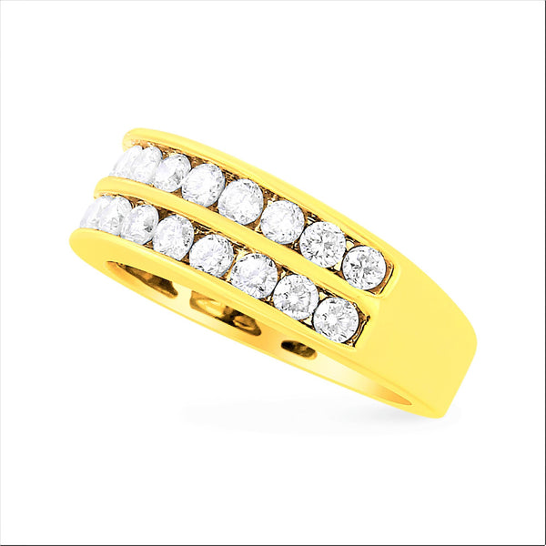 1 Ct. T.W. Two-Row Diamond Band Ring in 10K Yellow Gold, photo 2