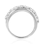 Anillo de cóctel ahusado de varias hileras de canal con diamantes redondos y baguette de 2 ct. p.t. en plata de ley, foto 10