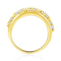 Anillo de cóctel ahusado de varias hileras de canal con diamantes redondos y baguette de 2 ct. p.t. en plata de ley, foto 9