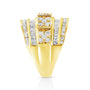 Anillo de cóctel ahusado de varias hileras de canal con diamantes redondos y baguette de 2 ct. p.t. en plata de ley, foto 11