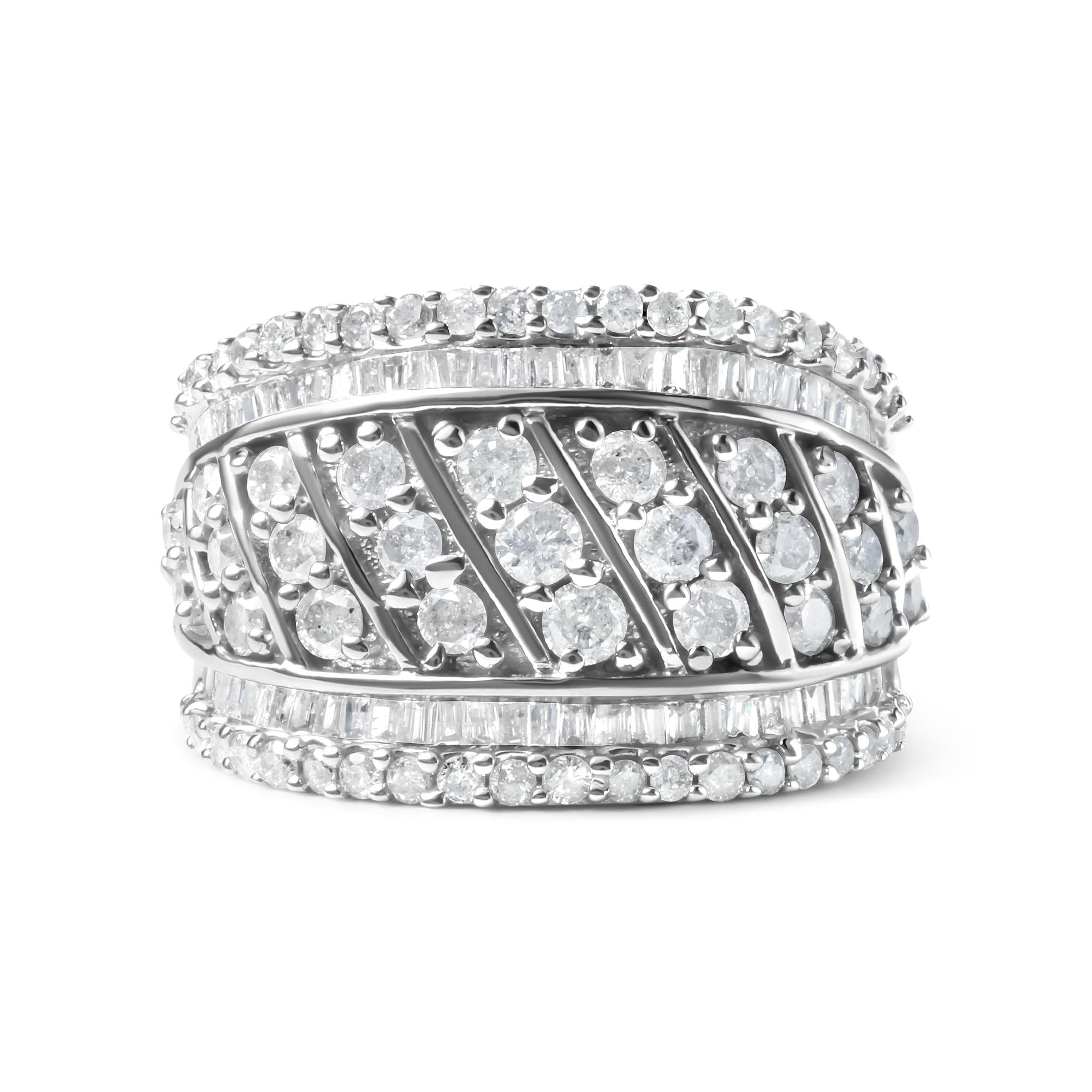 2 Ct. T.W. Diamond Multi Row Cocktail Ring in Sterling Silver, photo 1