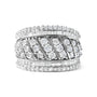 2 Ct. T.W. Diamond Multi Row Cocktail Ring in Sterling Silver, photo 1
