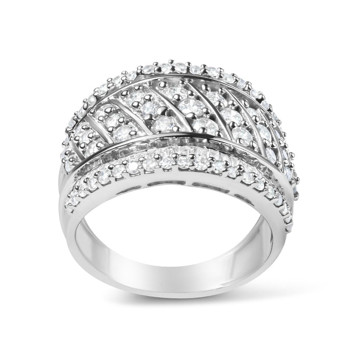 2 Ct. T.W. Diamond Multi Row Cocktail Ring in Sterling Silver, photo 2