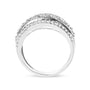 2 Ct. T.W. Diamond Multi Row Cocktail Ring in Sterling Silver, photo 4