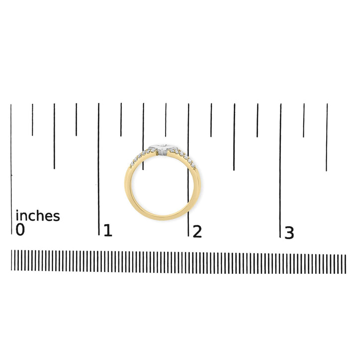 1/2 Ct. T.W. Color Diamond Kite and Split Shank Ring in 10K Two-Tone Gold, photo 7