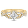2/3 Ct. T.W. Color Diamond Kite and Twist Shank Ring in 10K Two-Tone Gold, photo 1