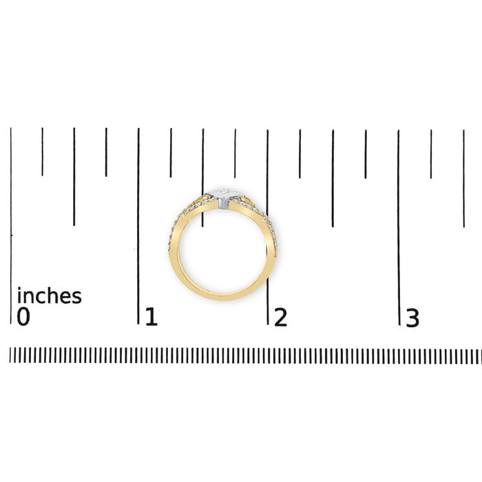 2/3 Ct. T.W. Color Diamond Kite and Twist Shank Ring in 10K Two-Tone Gold, photo 7