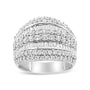 Anillo de racimo con diamantes redondos y baguette de 2 ct. p.t. en plata de ley, foto 2