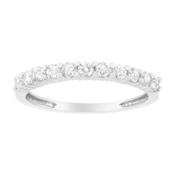 1/2 Ct. T.W. Shared-Prong-Set Brilliant Round-Cut Diamond 11 Stone Band Ring in Sterling Silver, photo 1
