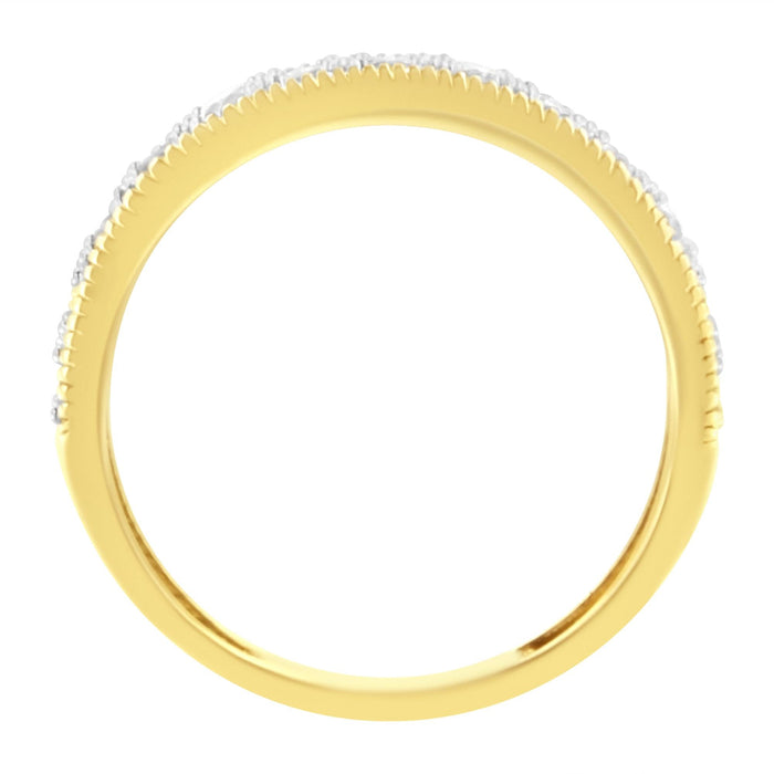 Anillo de banda de garras con cuentas milgrain y diamantes certificados por IGI de 1/2 ct. p.t. en oro amarillo de 10K, foto 5