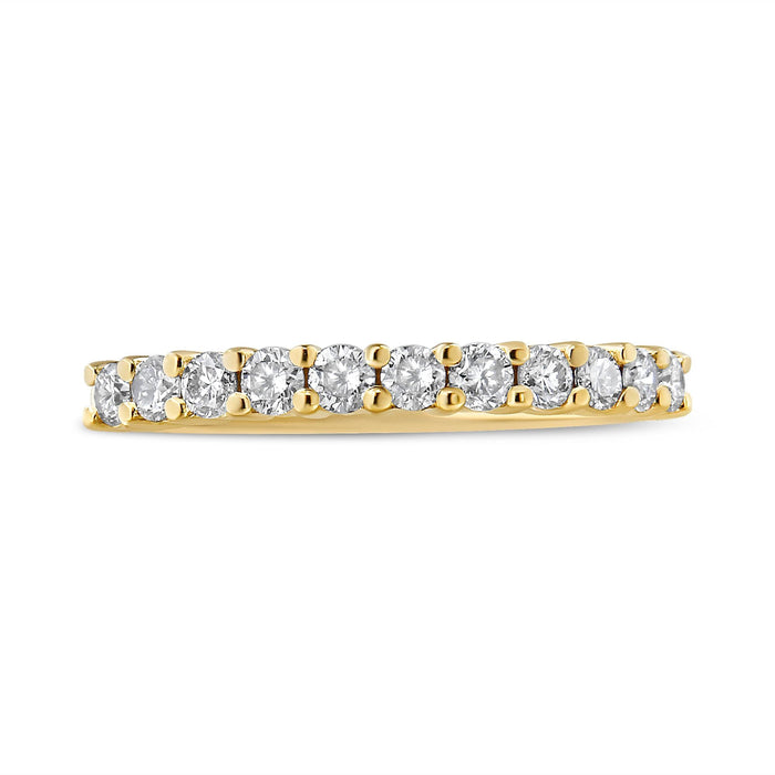 1/2 Ct. T.W. Shared-Prong-Set Brilliant Round-Cut Diamond 11 Stone Band Ring in 14K Yellow Gold-Plated Sterling Silver, photo 2