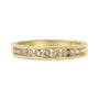 Anillo de banda de canal con 11 diamantes champán redondos de 1/2 ct. p.t. en plata de ley bañada en oro amarillo de 14K, foto 5