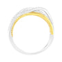 1/10 Ct. T.W. Diamond Multi Row Crossover Ring Band in 10K Yellow Gold-Plated Sterling Silver, photo 5