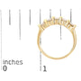 Anillo de banda de garras compartidas con 5 diamantes de 1 ct. p.t. en plata de ley bañada en oro amarillo de 14K, foto 7