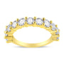 Anillo de banda de garras compartidas con 11 diamantes de 2 ct. p.t. en plata de ley bañada en oro amarillo de 14K, foto 1