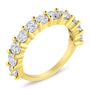 Anillo de banda de garras compartidas con 11 diamantes de 2 ct. p.t. en plata de ley bañada en oro amarillo de 14K, foto 2