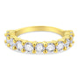 Anillo de banda de garras compartidas con 11 diamantes de 2 ct. p.t. en plata de ley bañada en oro amarillo de 14K, foto 4