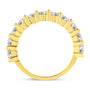 Anillo de banda de garras compartidas con 11 diamantes de 2 ct. p.t. en plata de ley bañada en oro amarillo de 14K, foto 5