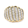 Anillo de banda de varias hileras con diamantes de 2 ct. p.t. en plata de ley bañada en oro amarillo de 14K, color J-K, claridad I1-I2, foto 1