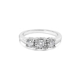 1/2 Ct. T.W. Miracle-Set Round Lab-Grown Diamond Three Stone Illusion Plate Ring in 14K White Gold