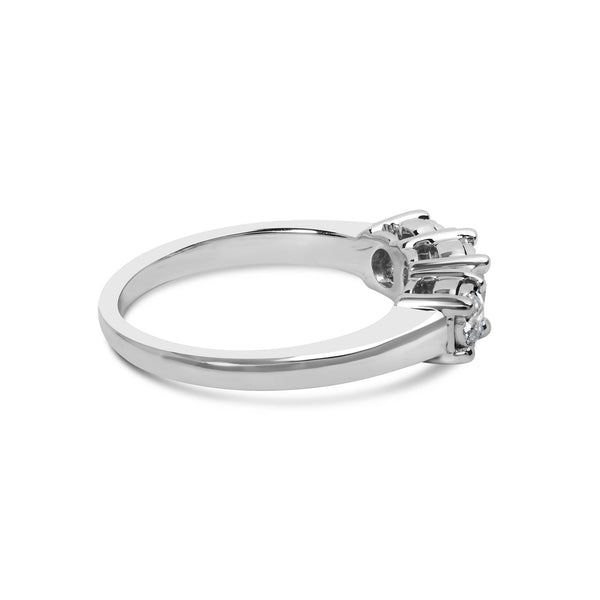 1/2 Ct. T.W. Miracle-Set Round Lab-Grown Diamond Three Stone Illusion Plate Ring in 14K White Gold, photo 2