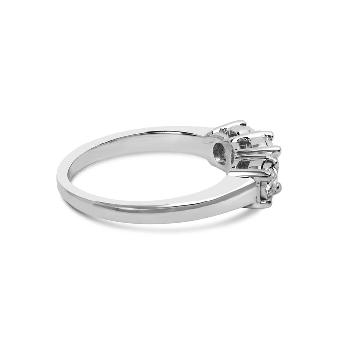 1/2 Ct. T.W. Miracle-Set Round Lab-Grown Diamond Three Stone Illusion Plate Ring in 14K White Gold, photo 2