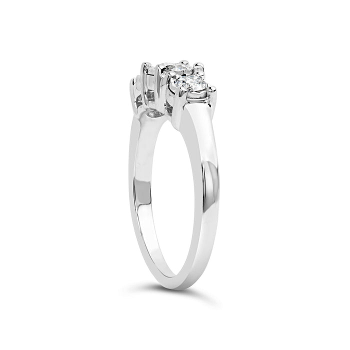 1/2 Ct. T.W. Miracle-Set Round Lab-Grown Diamond Three Stone Illusion Plate Ring in 14K White Gold, photo 5