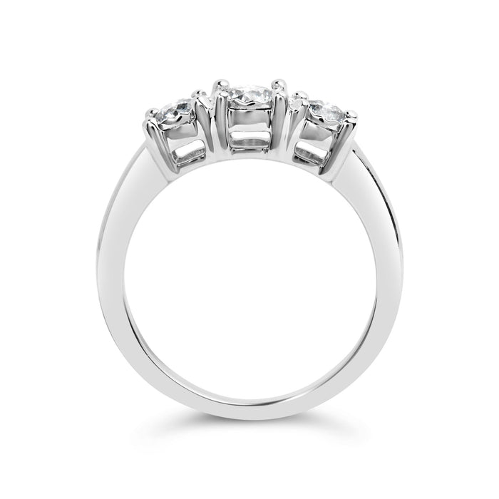 1/2 Ct. T.W. Miracle-Set Round Lab-Grown Diamond Three Stone Illusion Plate Ring in 14K White Gold, photo 6