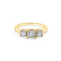 Anillo Miracle-Set de tres piedras con placa ilusión y diamantes redondos de 1/2 ct. p.t. en oro amarillo de 10K, foto 1