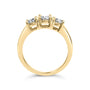 Anillo Miracle-Set de tres piedras con placa ilusión y diamantes redondos de 1/2 ct. p.t. en oro amarillo de 10K, foto 6