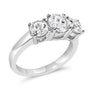 Lab-Grown Diamond 3 Stone Ring Band in 14K White Gold, photo 8